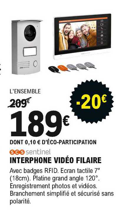 interphone vidéo filaire sentinel