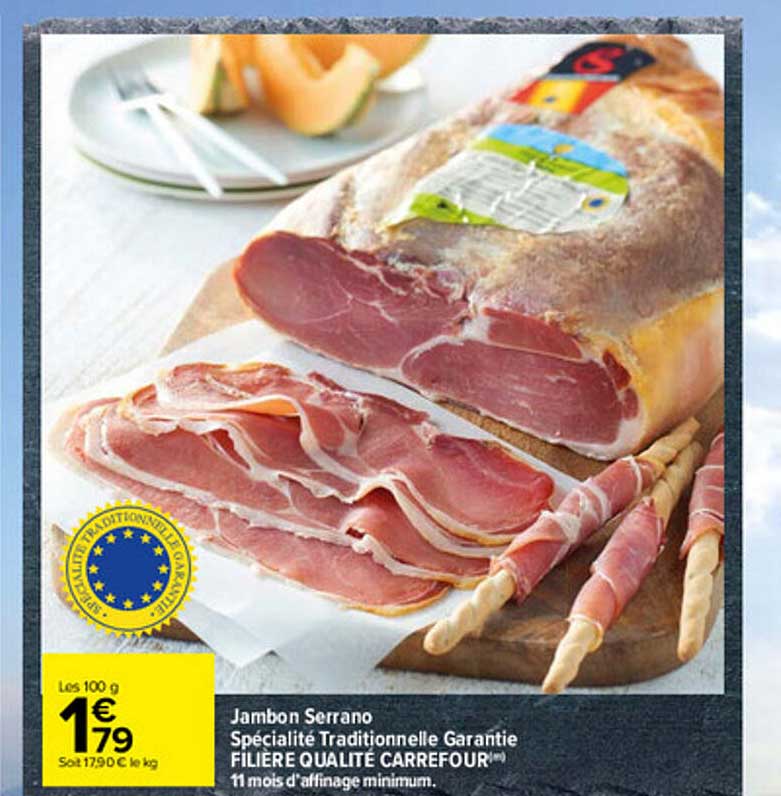 jambon serrano spécialité traditionnelle garanti filière qualité carrefour
