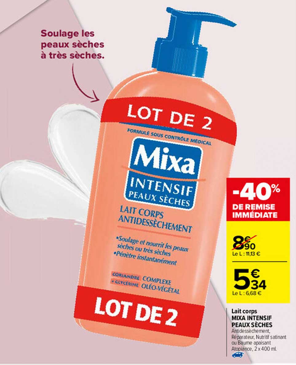 lait corps mixa intensif peaux sèches