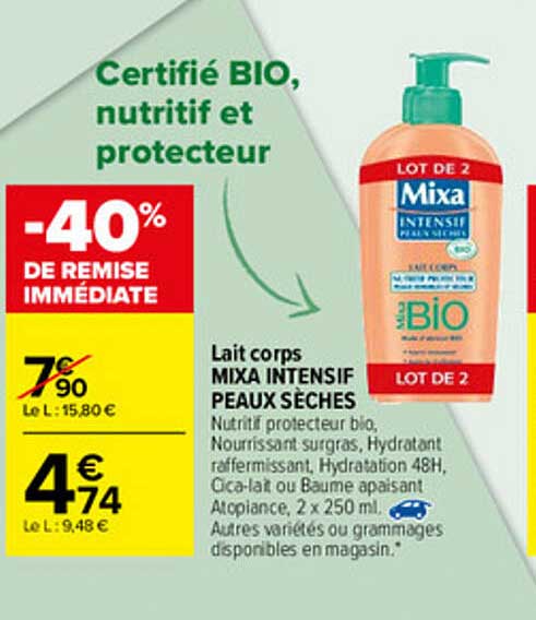 lait corps mixa intensif peaux sèches