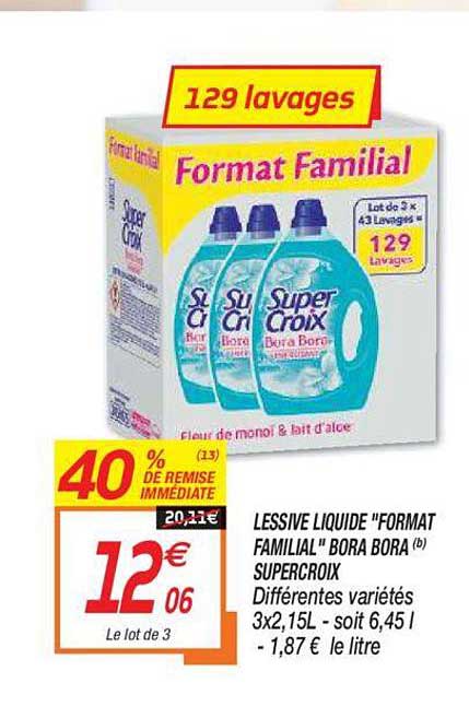 lessive liquide "format familial" bora bora supercroix