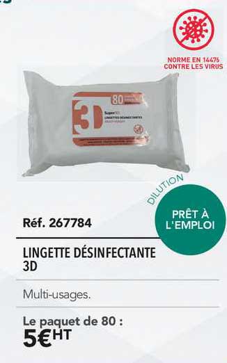 lingette désinfectante 3d