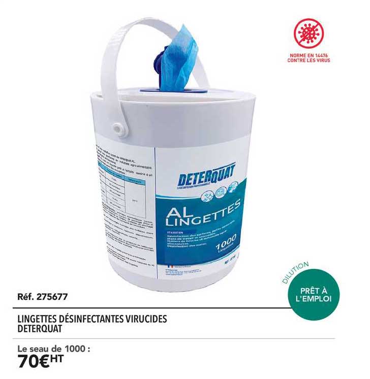 lingettes désinfectantes virucides deterquat