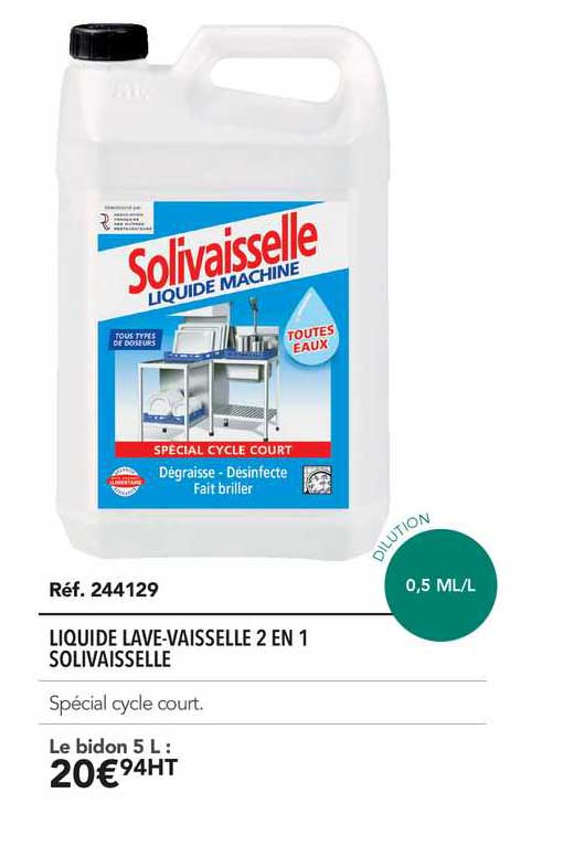 liquide lave vaisselle 2 en 1 solivaisselle