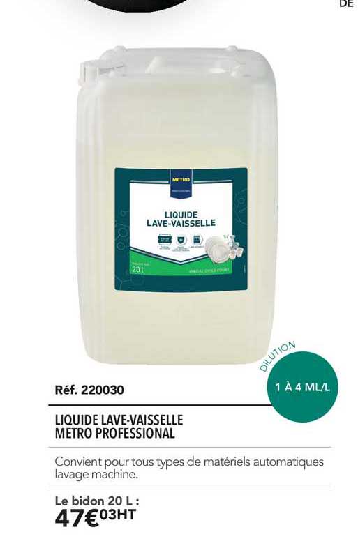 liquide lave vaisselle metro professional