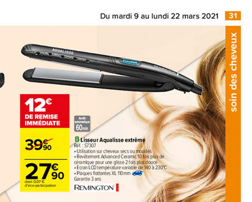 lisseur aqualisse extrême remington