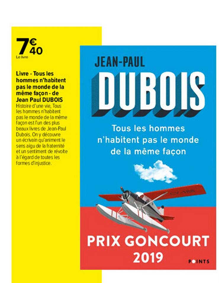 livre - tous les hommes n'habitent pas le monde de la même façon - de jean paul dubois