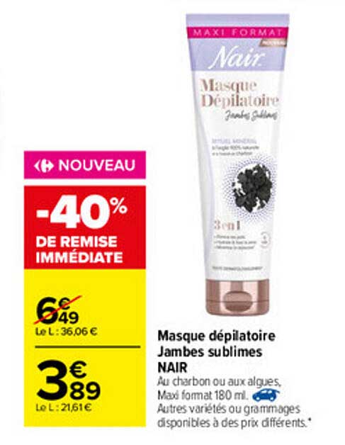 masque dépilatoire jambes sublimes nair