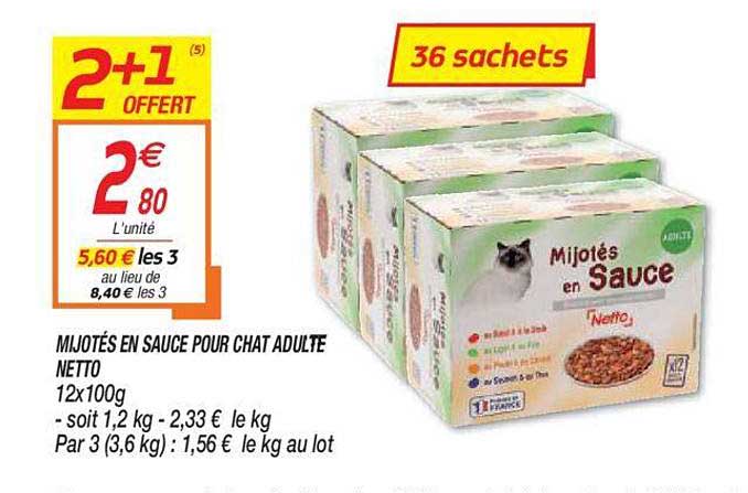 mijotés en sauce pour chat adulte netto