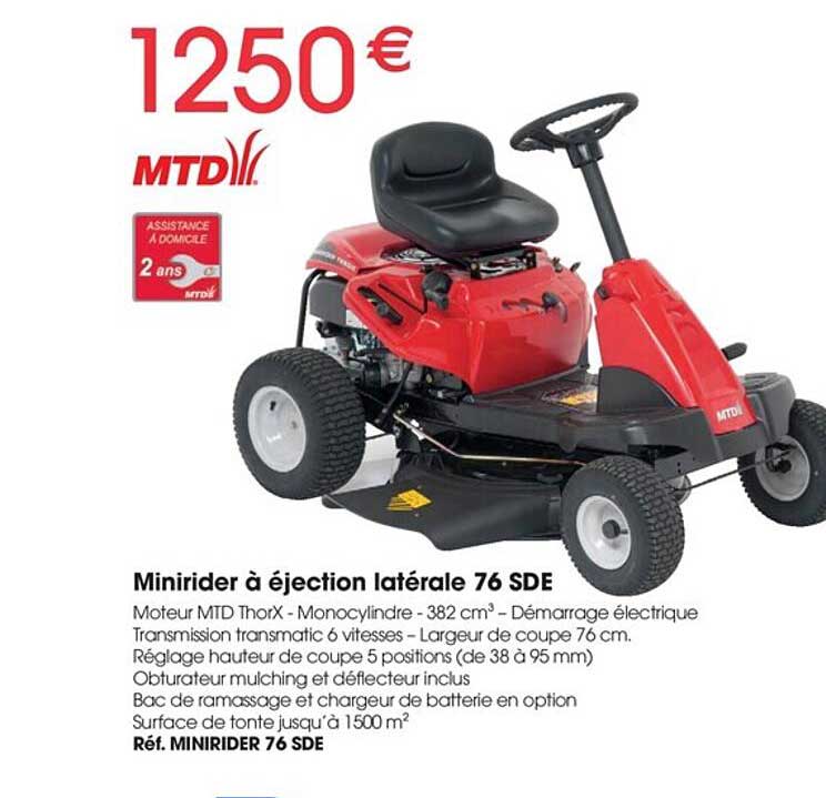 minirider à éjection latérale 76 sde mtd