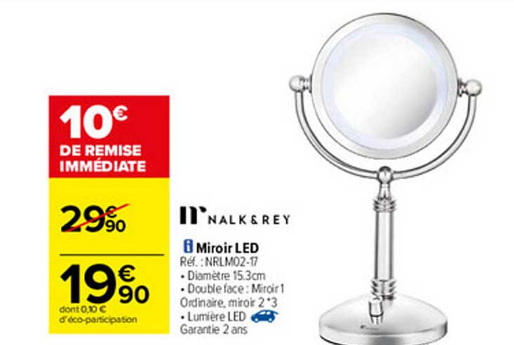 miroir led nalk & rey