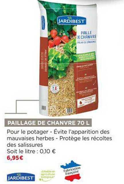 paillage de chanvre 70 l jardibest