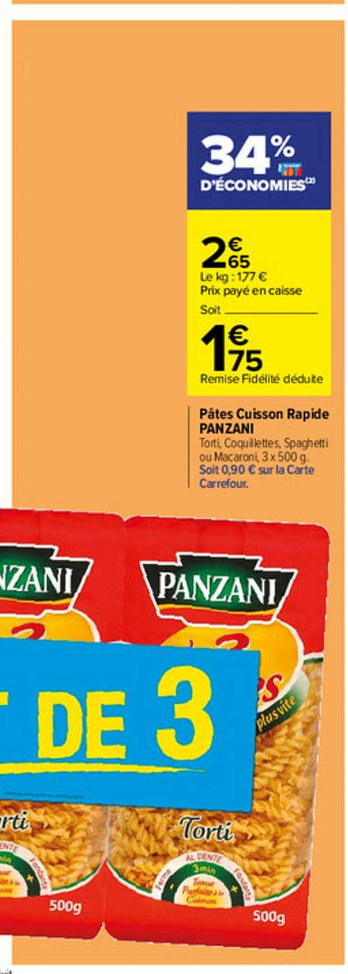 Pâtes Cuisson Rapide Panzani