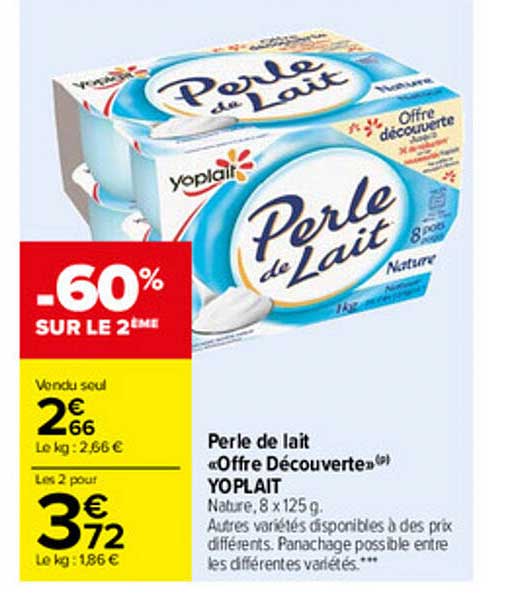 Perle De Lait «offre Découverte» Yoplait