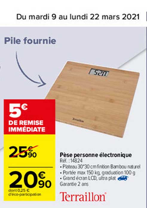pèse personne électrique terraillon