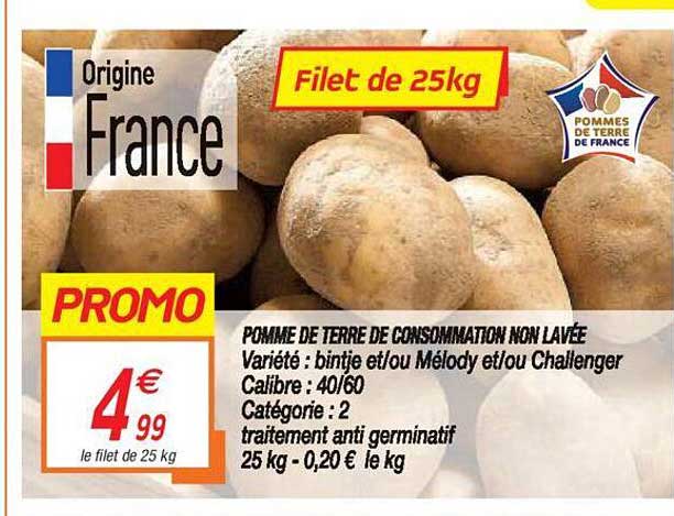 pomme de terre de consommation non lavée