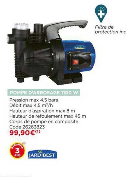 pompe d'arrosage 1100 w jardibest