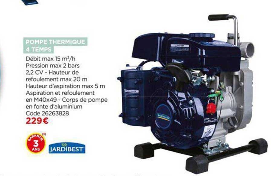 pompe thermique 4 temps jardibest