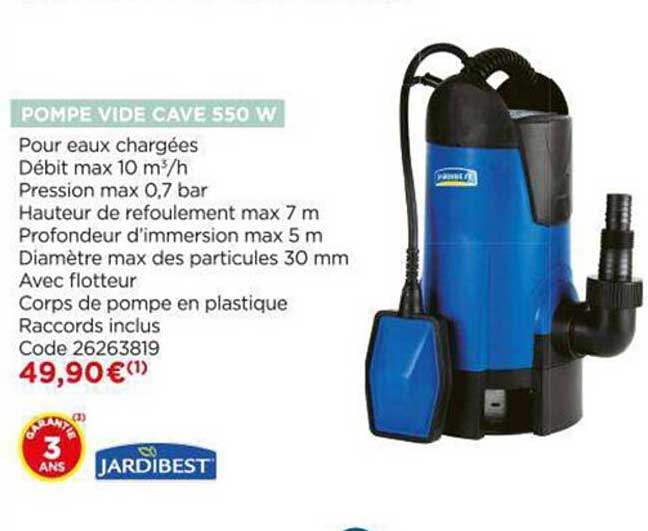 pompe vide cave 550 w jardibest