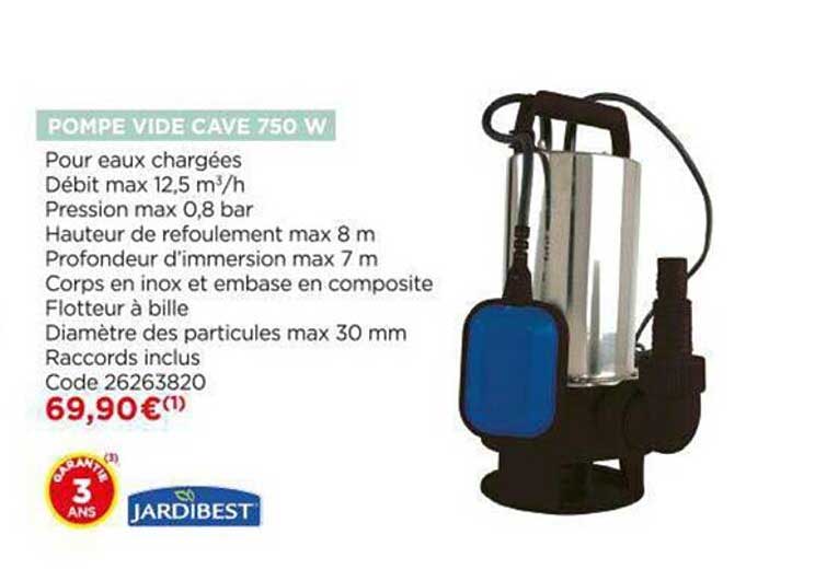 pompe vide cave 750 w jardibest