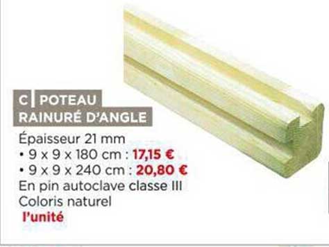 poteau rainuré d'angle