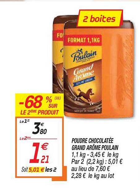 poudre chocolatée grand arôme poulain