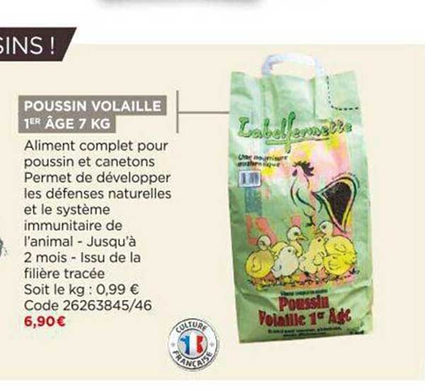 Poussin Volaille 1er âge 7kg