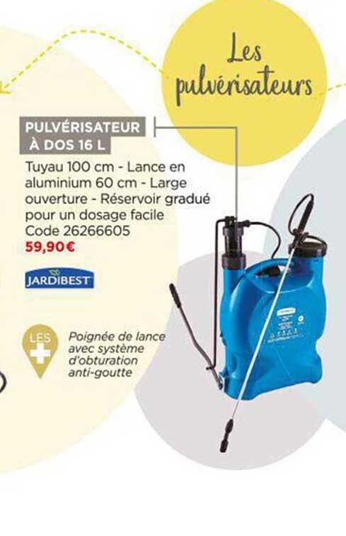 pulvérisateur à dos 16 l jardibest