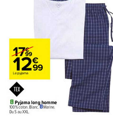 Pyjama Long Homme Tex