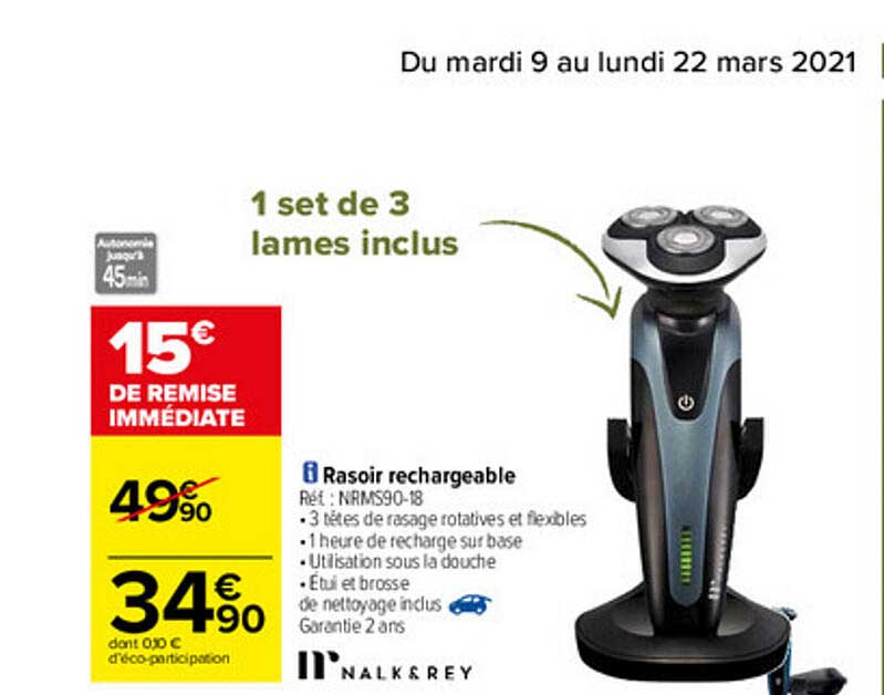 Rasoir Rechargeable Nalk & Rey