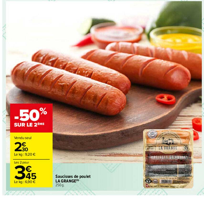 saucisses de poulet la grange