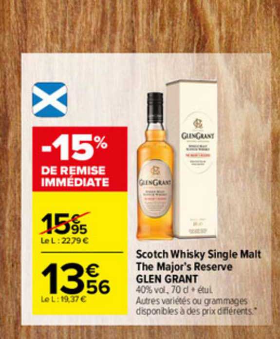 scotch whisky single malt the major's reserve glen grant