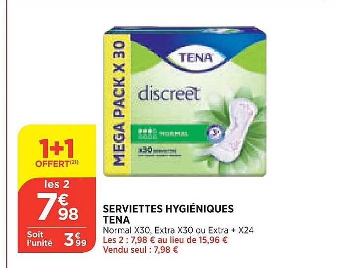 serviettes hygiéniques tena