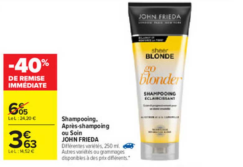shampooing après-shampoing ou soin john frieda