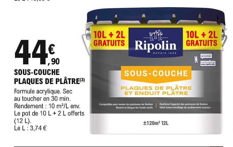 sous-couche plaques de plâtre ripolin