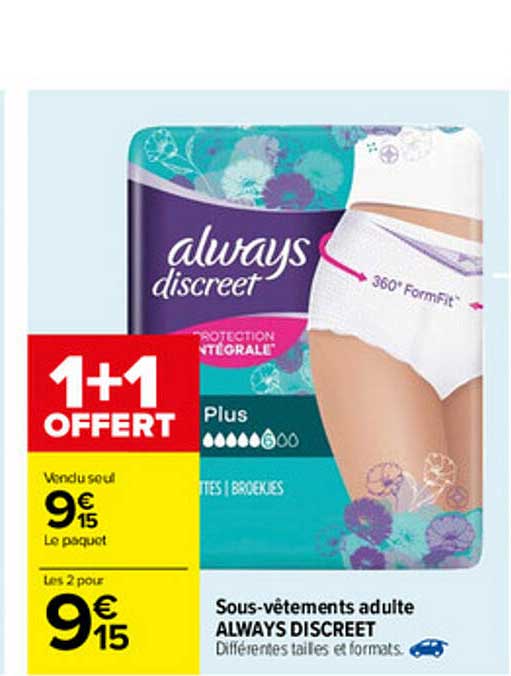 sous-vêtements adulte always discreet