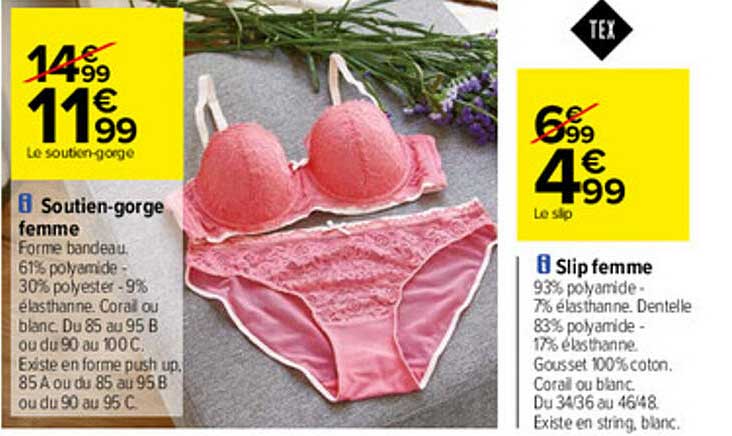 soutien-gorge femme , slip femme