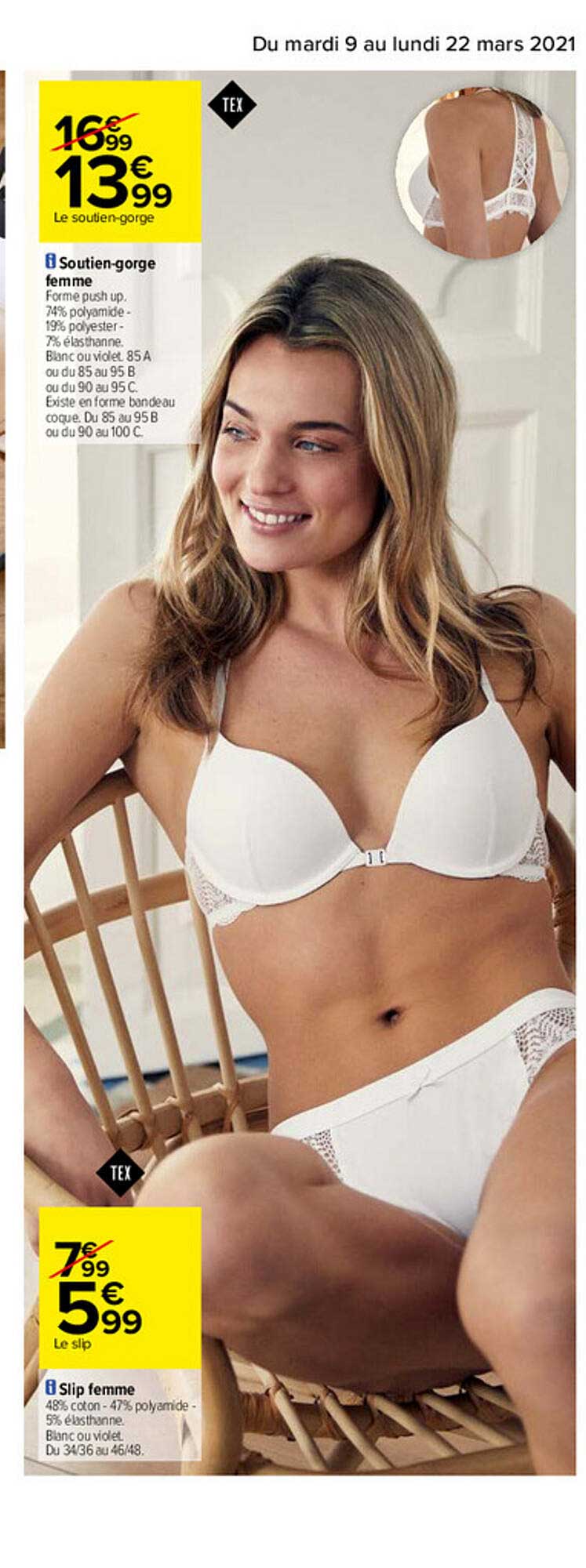 soutien-gorge femme, slip femme tex