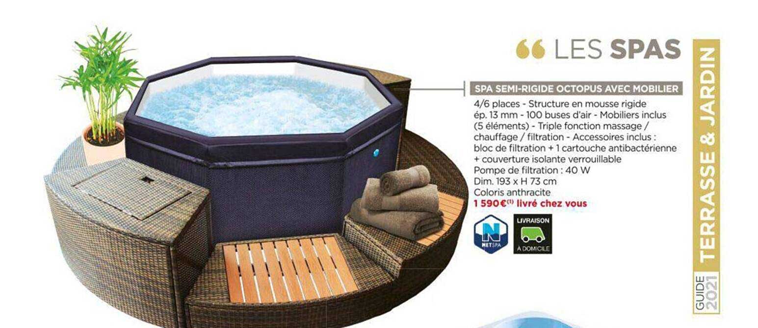 spa semi-rigide octopus avec mobilier