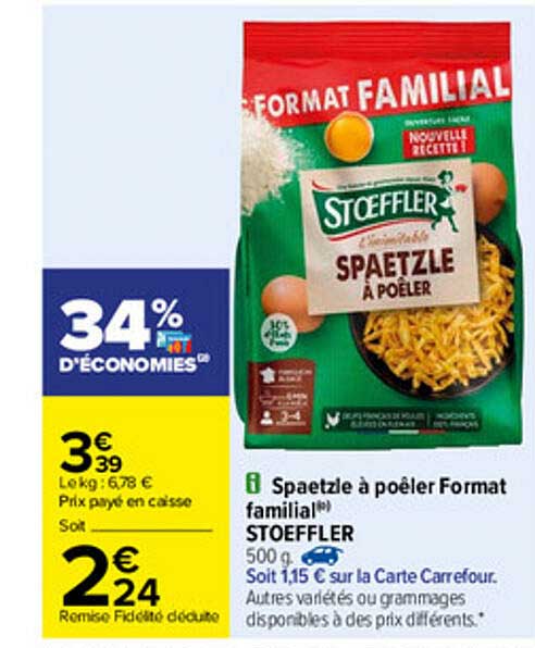 spaetzle à poêler format familial stoeffler