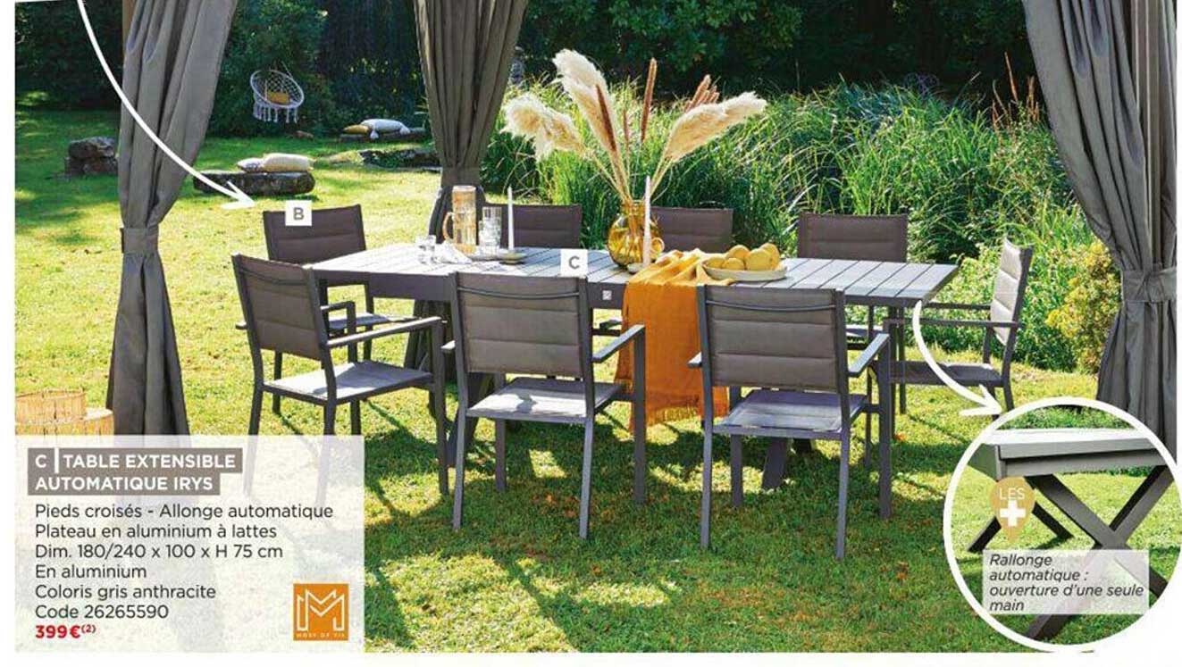 table extensible automatique irys