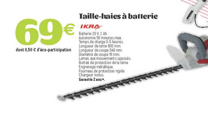 taille-haies à batterie ikra