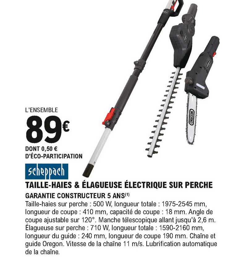 taille-haies & élagueuse électrique sur perche scheppach