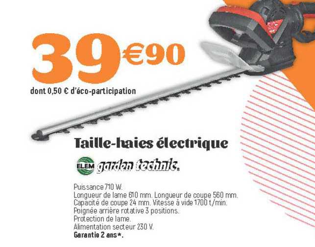 taille-haies électrique elem garden technic
