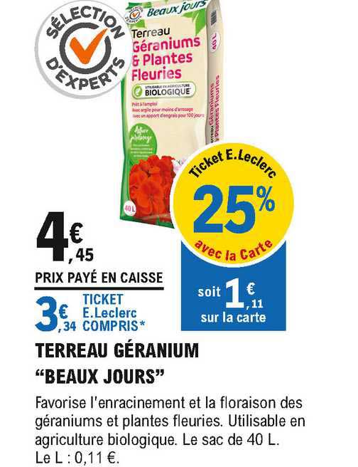 terreau géranium "beaux jours"