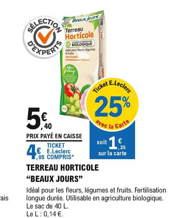 terreau horticole "beaux jours"