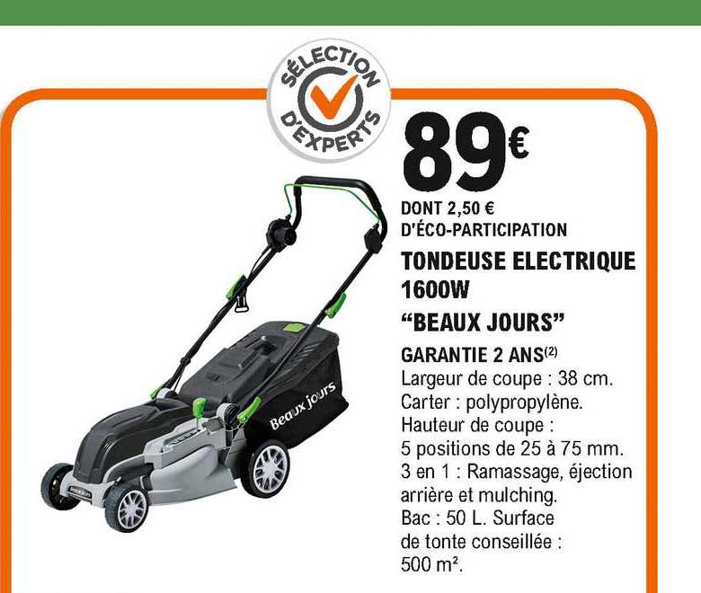 tondeuse électrique 1600w "beaux jours"