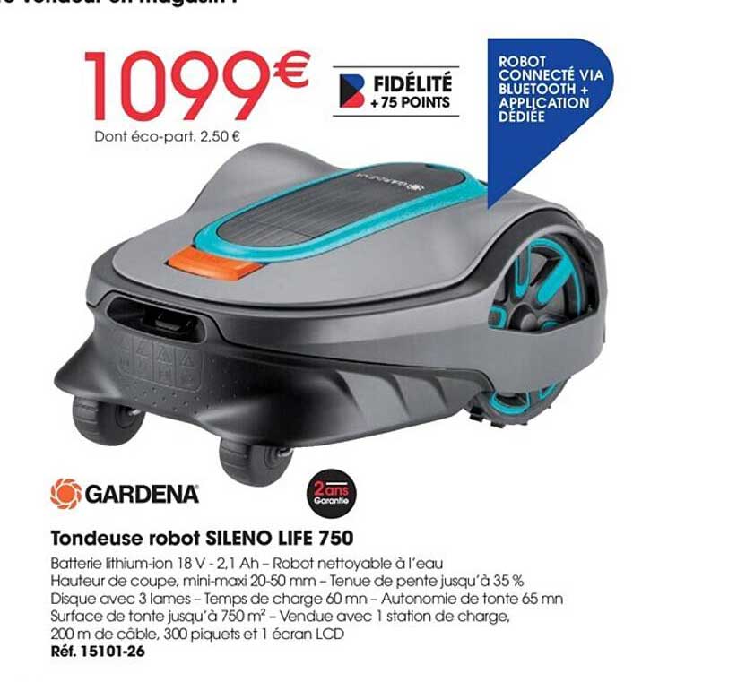 tondeuse robot sileno life 750 gardena
