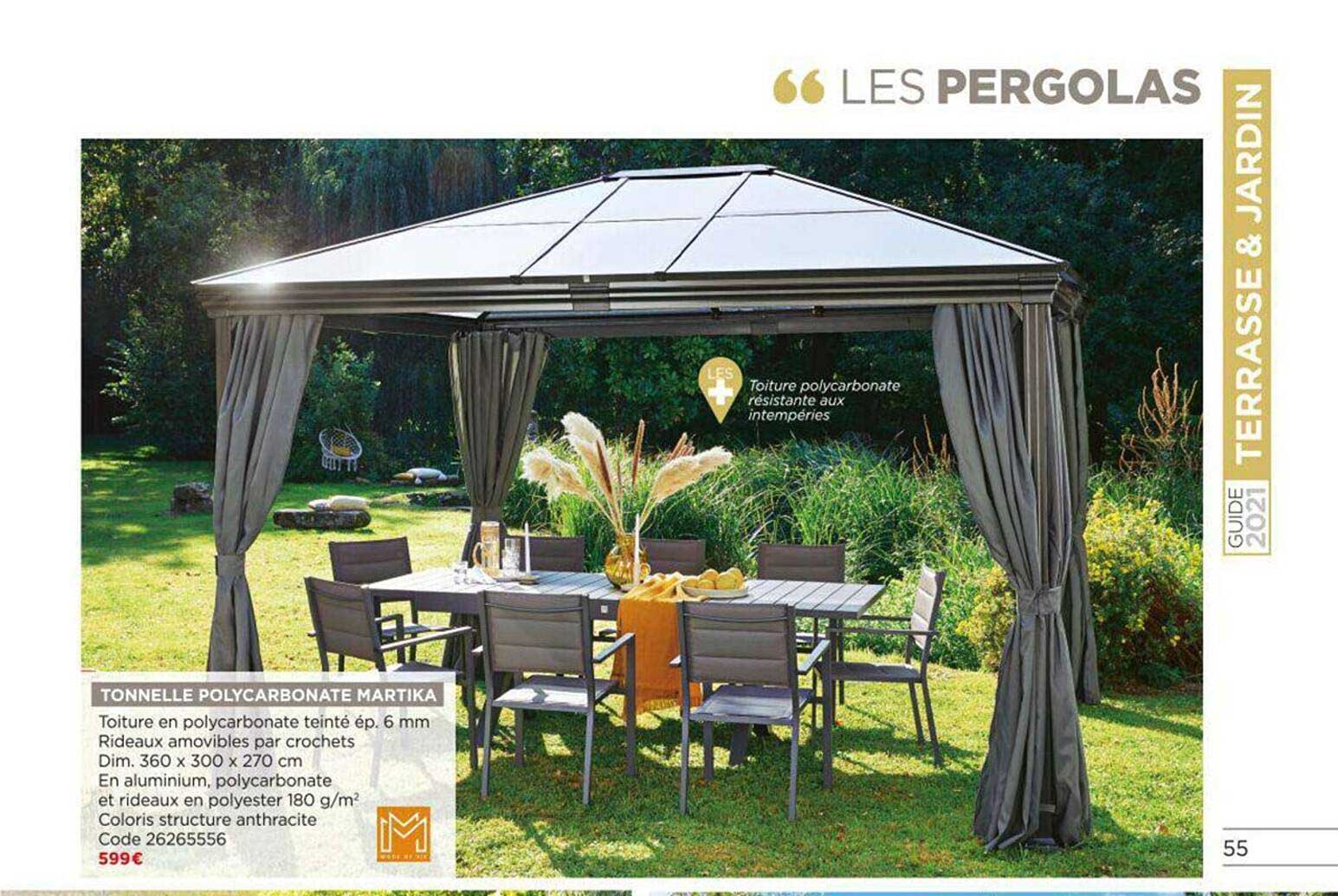 tonnelle polycarbonate martika
