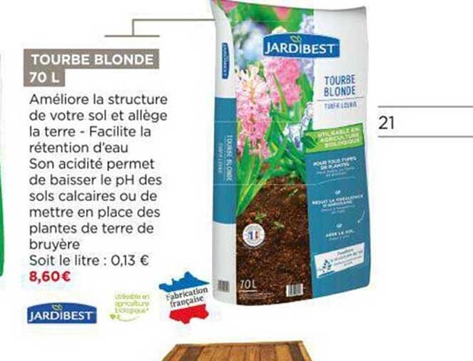tourbe blonde 70 l jardibest